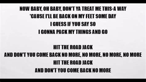 hit the road jack hermes house band lyrics|woah woman hit the road jack.